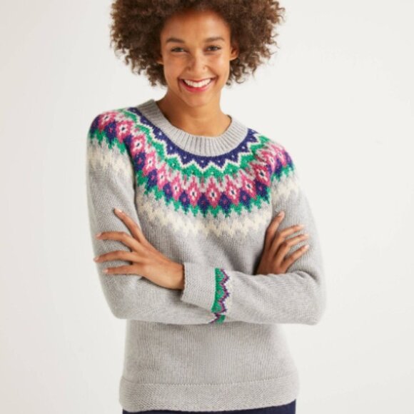 Boden Emma Fair Isle Wool Cotton Blend Sweater - Picture 10 of 10